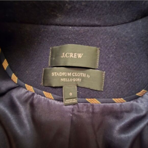 J.Crew Midnight Blue Stadium Cloth Jacket Womens Size 0 - Picture 7 of 12